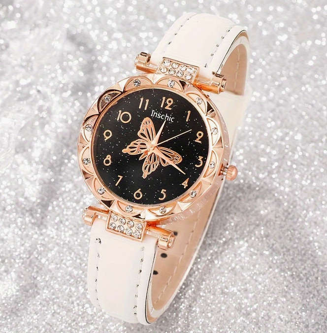 Watch and Jewellery Set - White and Rose Gold