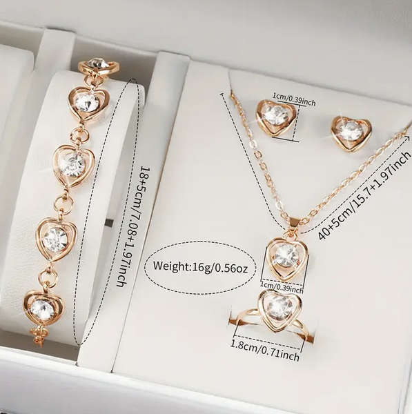 Watch and Jewellery Set - White and Rose Gold