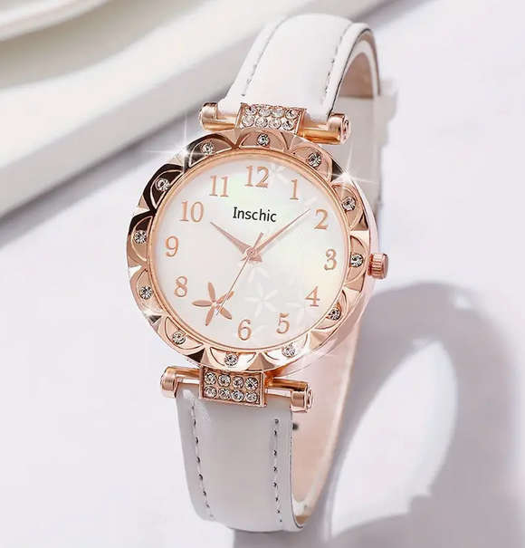 Watch and Jewellery Set - White and Rose Gold