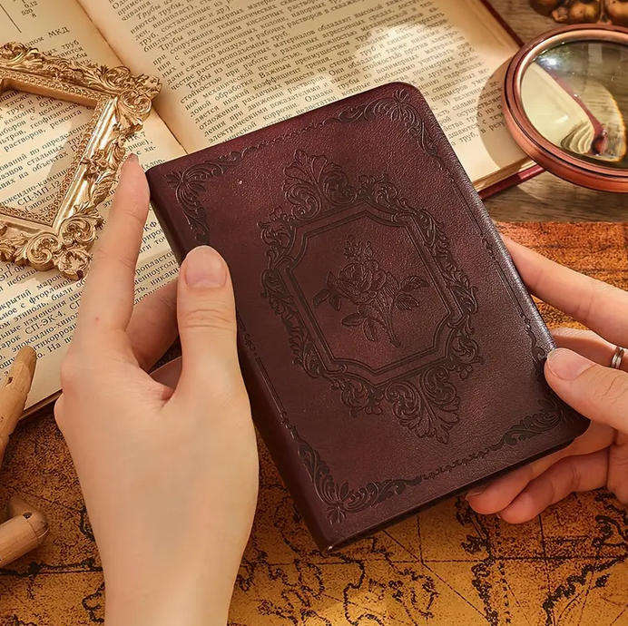 Vintage Rose Embossed Journal  - Dark Brown