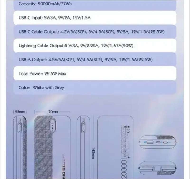 LDINO TURBO 20000MAH POWER BANK