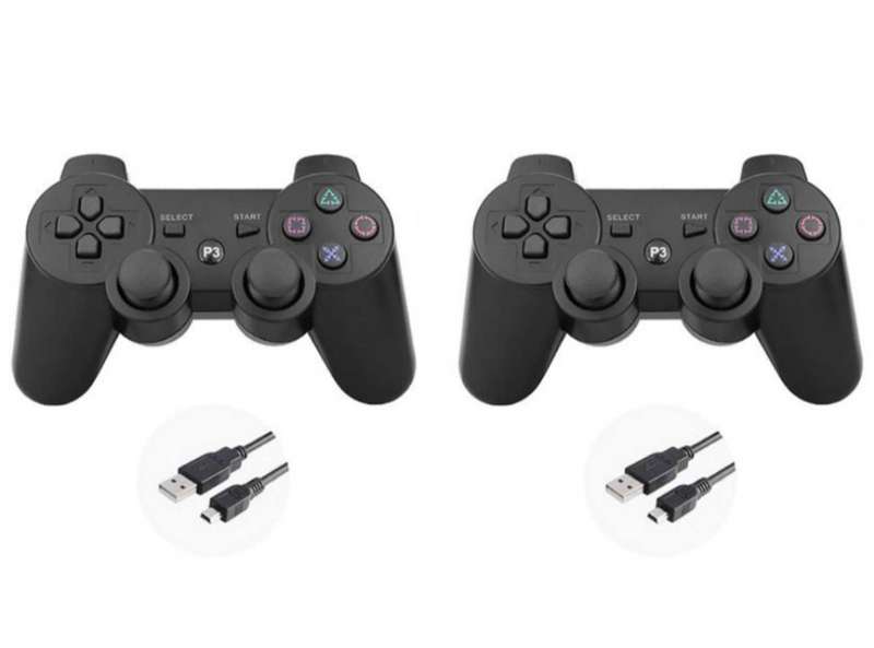 Wireless Controller for Playstation 3 + Charging Cables - 2 Pack