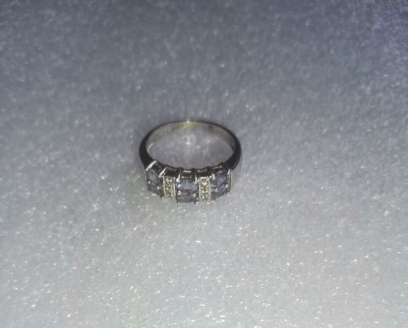 9ct White Gold Oval Tanzanite and Diamond Ring