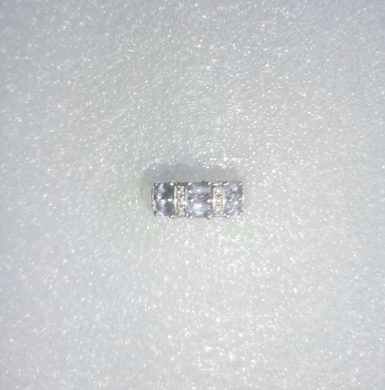 9ct White Gold Oval Tanzanite and Diamond Ring