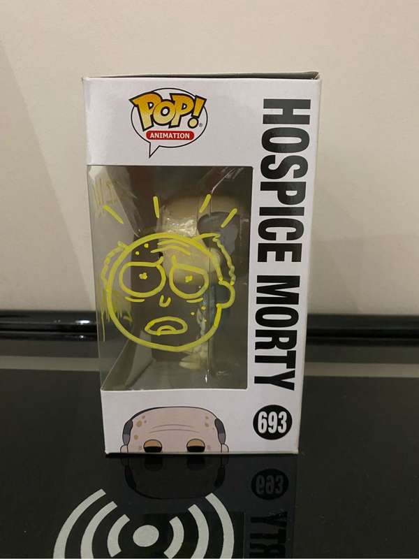 Signed David Angelo roman Morty funko pop with certificate of authenticity
