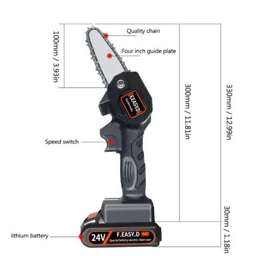 24V Mini Electric Chainsaw Rechargeable Lithium Battery Portable Electric Saw  mini handheld lithium
