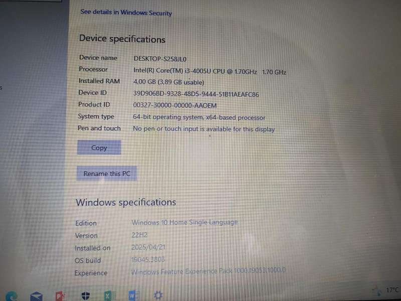 Lenovo G50 Intel Core i3-4005U HD Display 4GB RAM 500GB HD DVD HDMI WIFI WINDOWS 10
