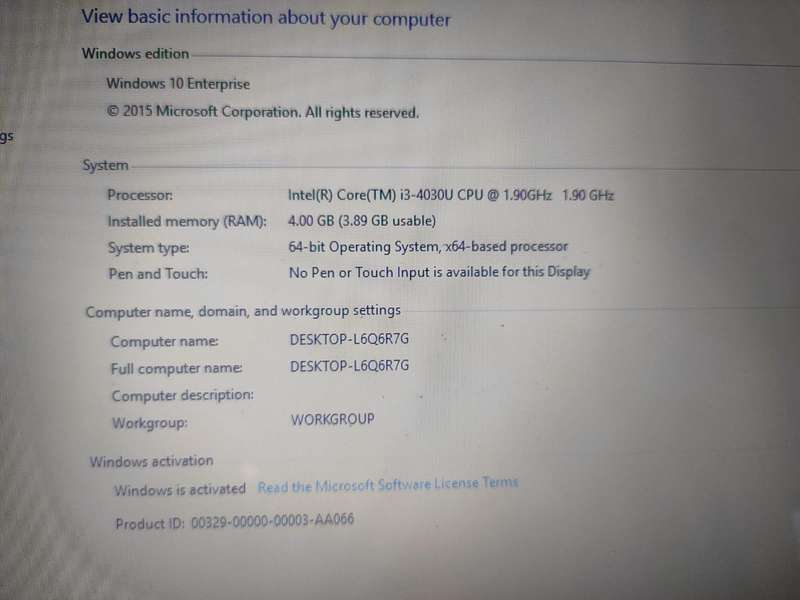 Acer Aspire E5-571 Intel Core i3-4030U HD Display 4GB RAM 500GB HD DVD WIFI BLUETOOTH WINDOWS 10