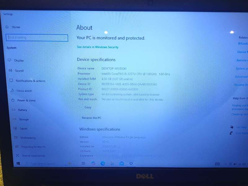 DELL Inspiron 3521 15.6" Display Intel Core i5 CPU 4GB Ram 750GB HDD Windows 10