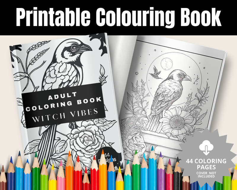 Adult Colouring Book: Witch aesthetic (Adult Fine Line colouring Books) (E-Book)