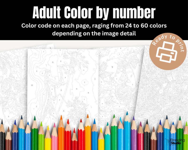 Adult Colour By Number: Insect Colouring Book (E-Book)