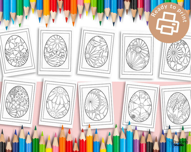 Easter Colouring Book- Floral Egg Edition: Happy easter  (Adult and Kid friendly) (E-Book)