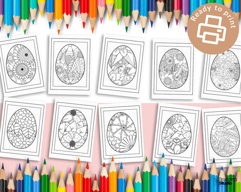 Easter Colouring Book- Floral Egg Edition: Happy easter  (Adult and Kid friendly) (E-Book)