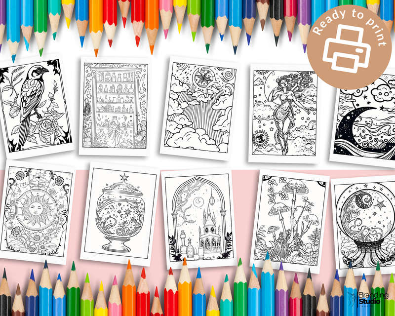 Adult Colouring Book: Witch aesthetic (Adult Fine Line colouring Books) (E-Book)