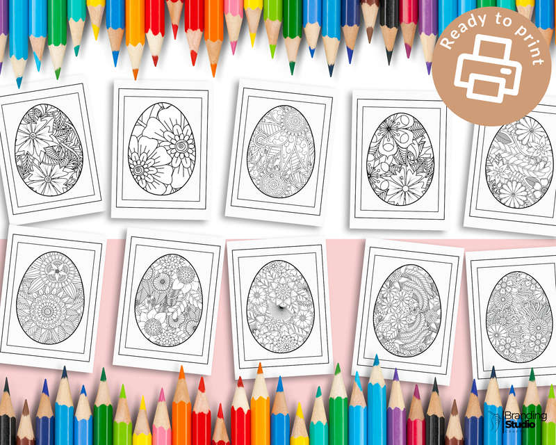 Easter Colouring Book- Floral Egg Edition: Happy easter  (Adult and Kid friendly) (E-Book)