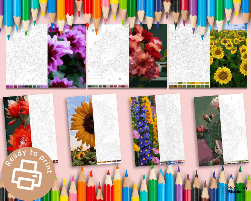 Adult Colour By Number: Floral Colouring Book (E-Book)