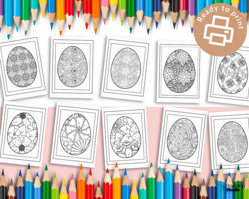 Easter Colouring Book- Floral Egg Edition: Happy easter  (Adult and Kid friendly) (E-Book)