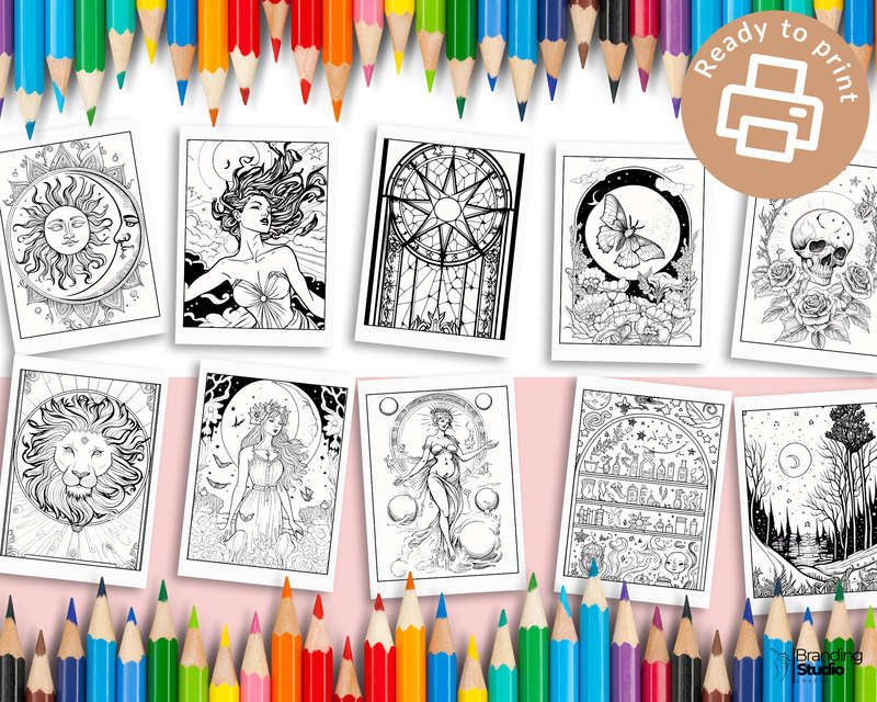 Adult Colouring Book: Witch aesthetic (Adult Fine Line colouring Books) (E-Book)