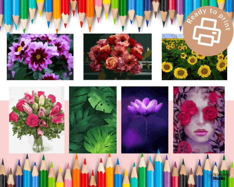 Adult Colour By Number: Floral Colouring Book (E-Book)