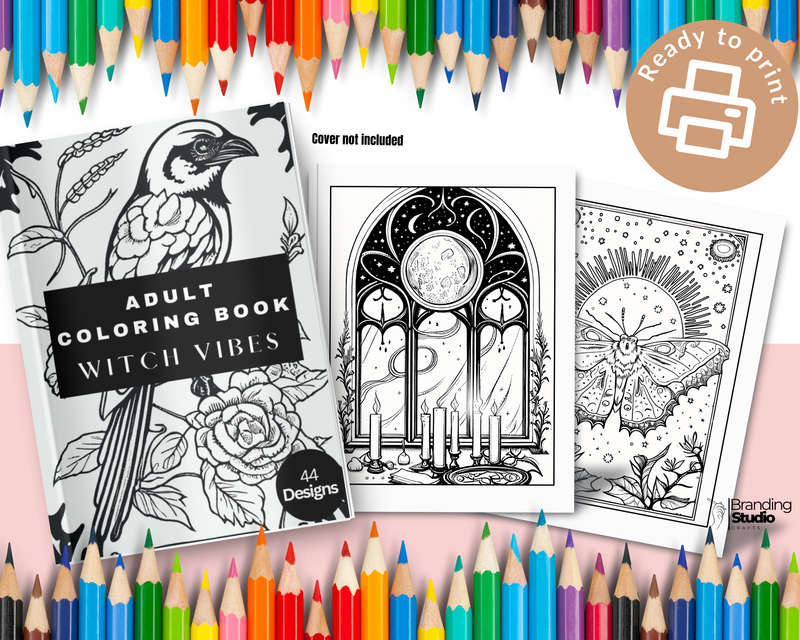 Adult Colouring Book: Witch aesthetic (Adult Fine Line colouring Books) (E-Book)