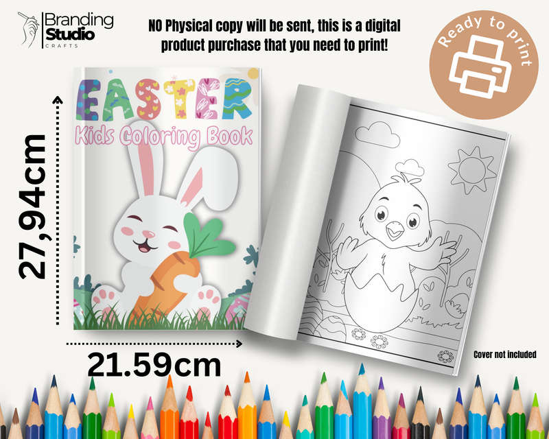 Easter Kids Colouring Book (Kids Books) (E-Book)