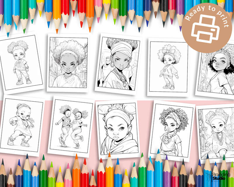 Black Kids Power Colouring Book: Celebrating black kids (E-Book)