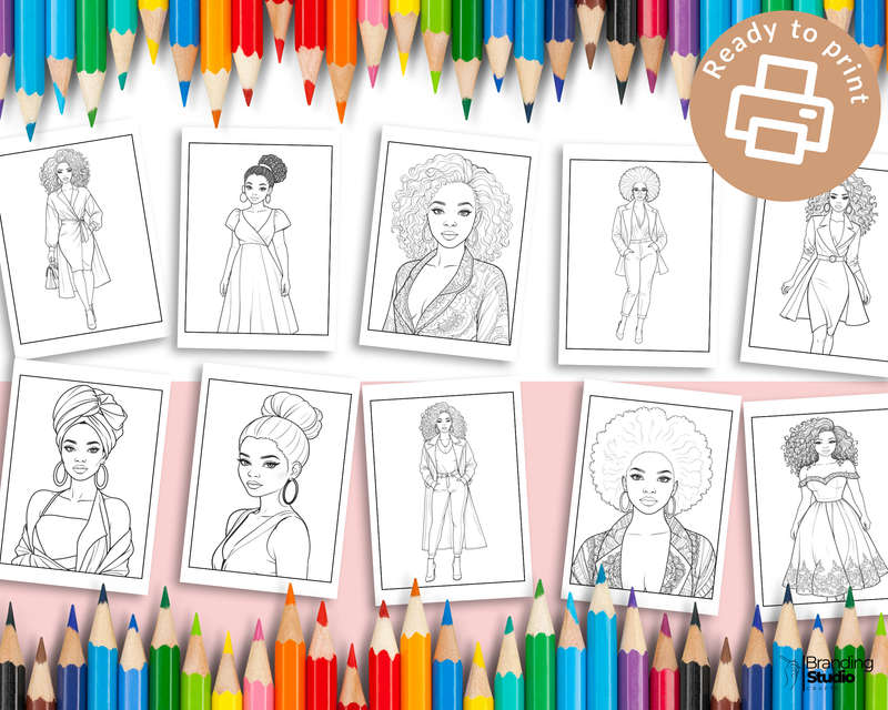 Black Queens Fashion: Celebrating the fashion queens Colouring Book (E-Book)