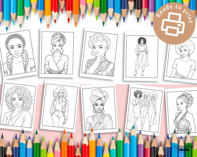 Black Queens Fashion: Celebrating the fashion queens Colouring Book (E-Book)