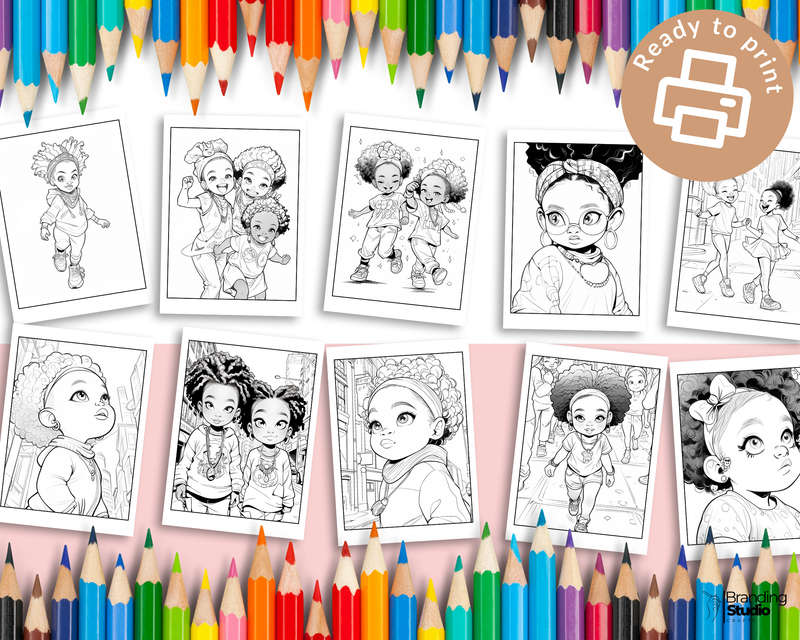 Black Kids Power Colouring Book: Celebrating black kids (E-Book)