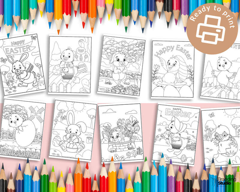 Easter Kids Colouring Book (Kids Books) (E-Book)