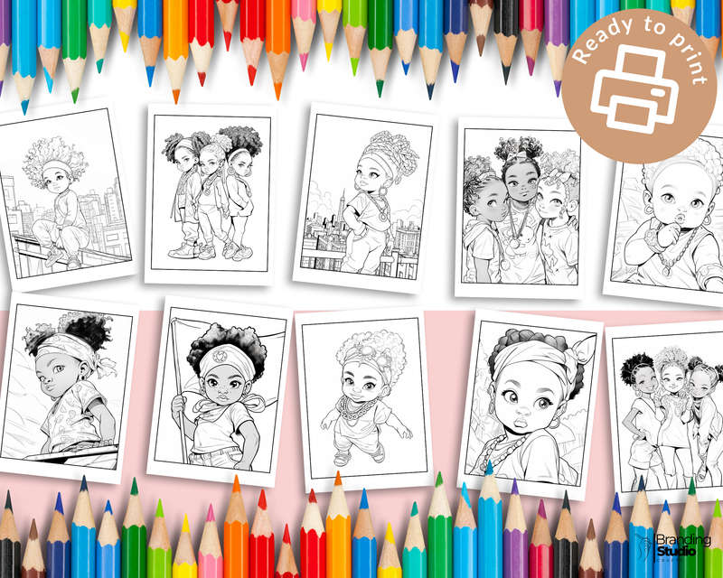 Black Kids Power Colouring Book: Celebrating black kids (E-Book)