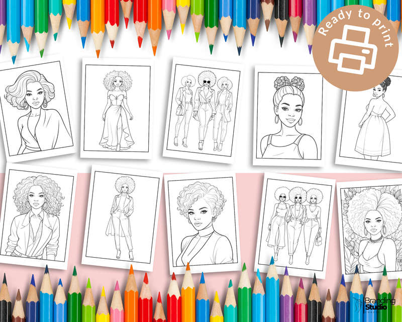 Black Queens Fashion: Celebrating the fashion queens Colouring Book (E-Book)