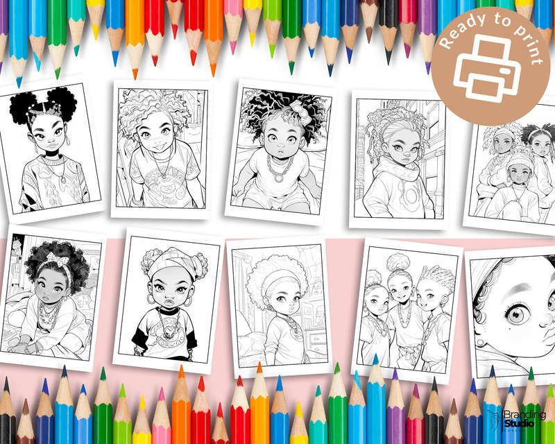 Black Kids Power Colouring Book: Celebrating black kids (E-Book)