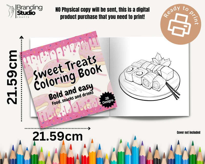 Sweet Treats Colouring Book: Bold and easy: Food, Snacks and drinks (E-Book)
