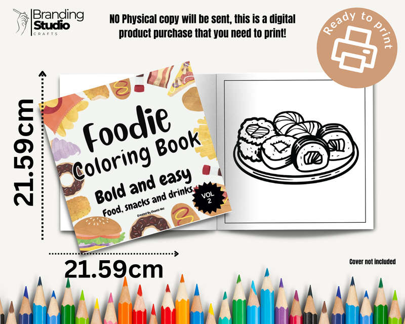 Foodie Colouring Book: Bold and easy: Food, snacks and drinks vol 2 (E-Book)