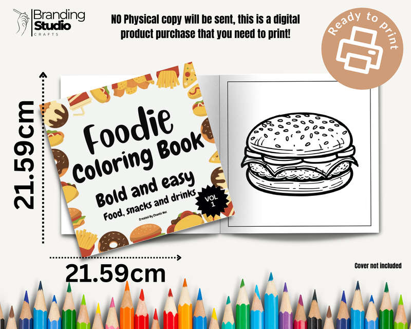 Foodie Colouring Book: Bold and easy: Food, snacks and drinks vol 1 (E-Book)