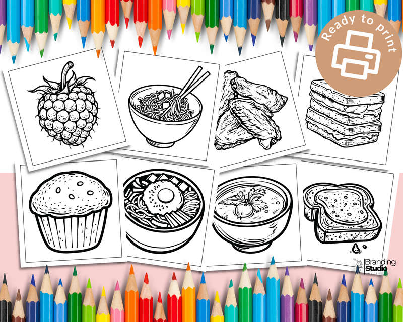 Foodie Colouring Book: Bold and easy: Food, snacks and drinks vol 2 (E-Book)