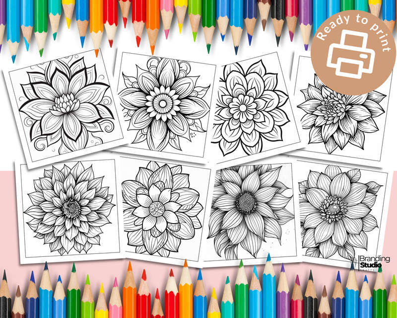 Flower Mandalas Colouring Book: Bold and easy Vol 4 (E-Book)
