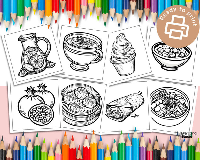 Foodie Colouring Book: Bold and easy: Food, snacks and drinks vol 1 (E-Book)