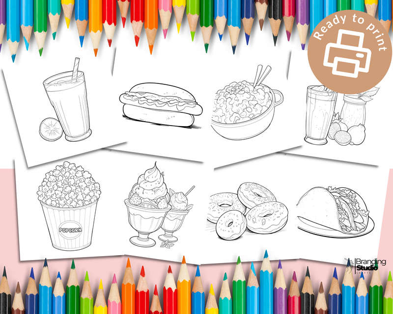 Sweet Treats Colouring Book: Bold and easy: Food, Snacks and drinks (E-Book)