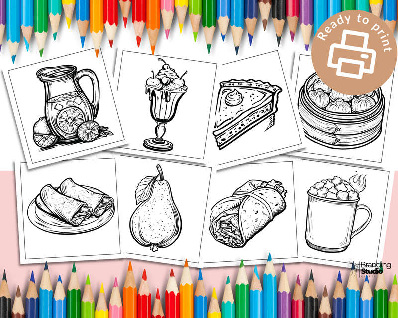 Foodie Colouring Book: Bold and easy: Food, snacks and drinks vol 2 (E-Book)