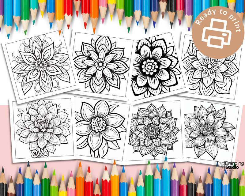 Flower Mandalas Colouring Book: Bold and easy Vol 2 (E-Book)