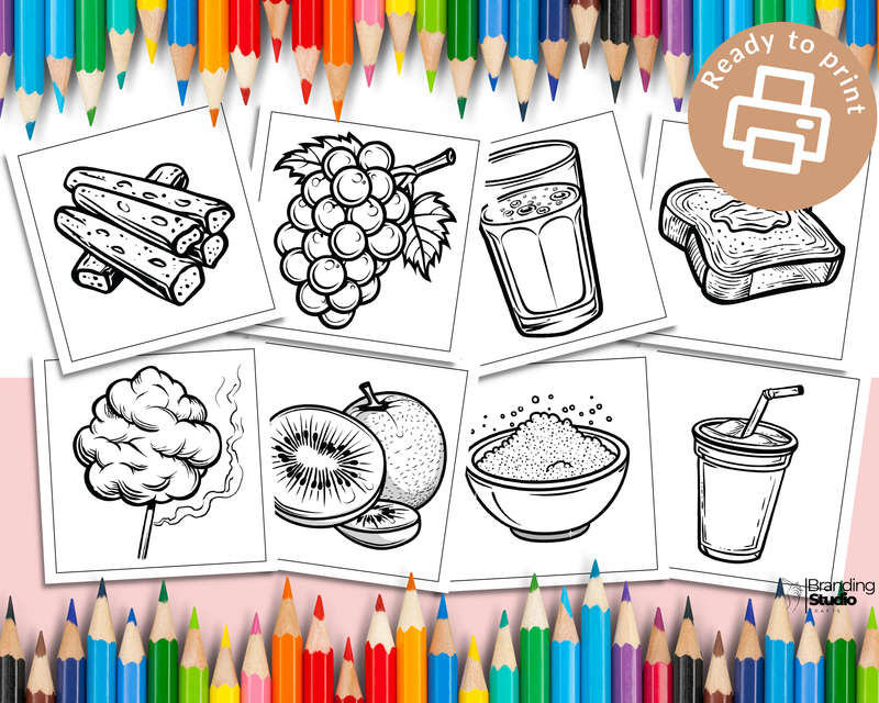 Foodie Colouring Book: Bold and easy: Food, snacks and drinks vol 1 (E-Book)