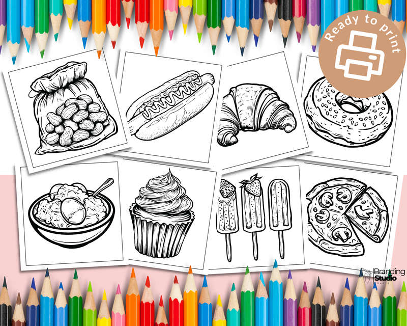 Foodie Colouring Book: Bold and easy: Food, snacks and drinks vol 1 (E-Book)