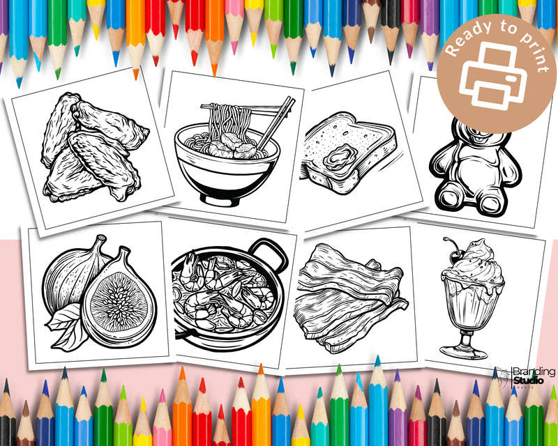 Foodie Colouring Book: Bold and easy: Food, snacks and drinks vol 2 (E-Book)
