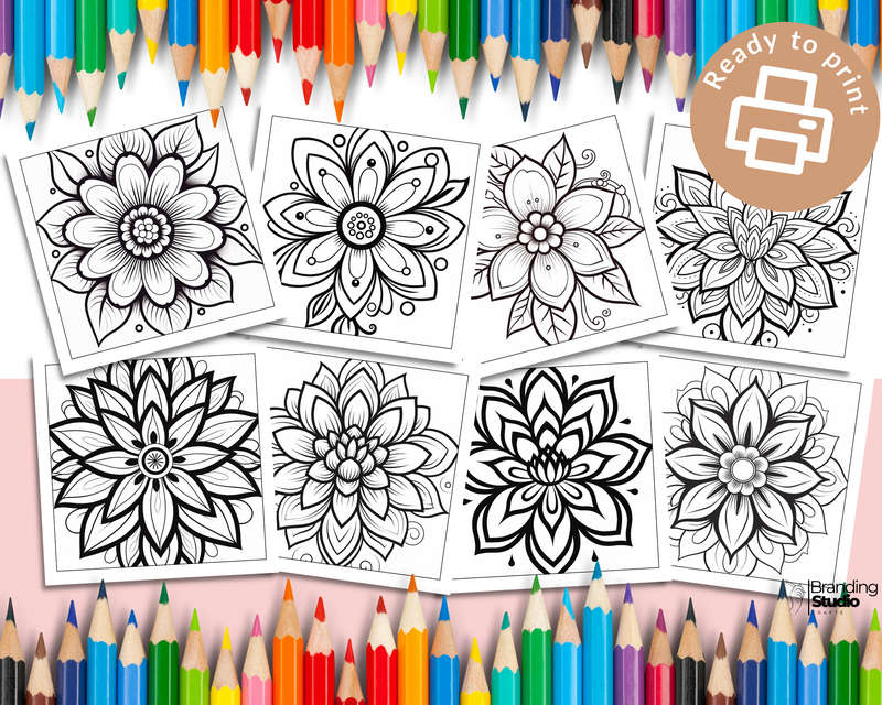 Flower Mandalas Colouring Book: Bold and easy Vol 2 (E-Book)