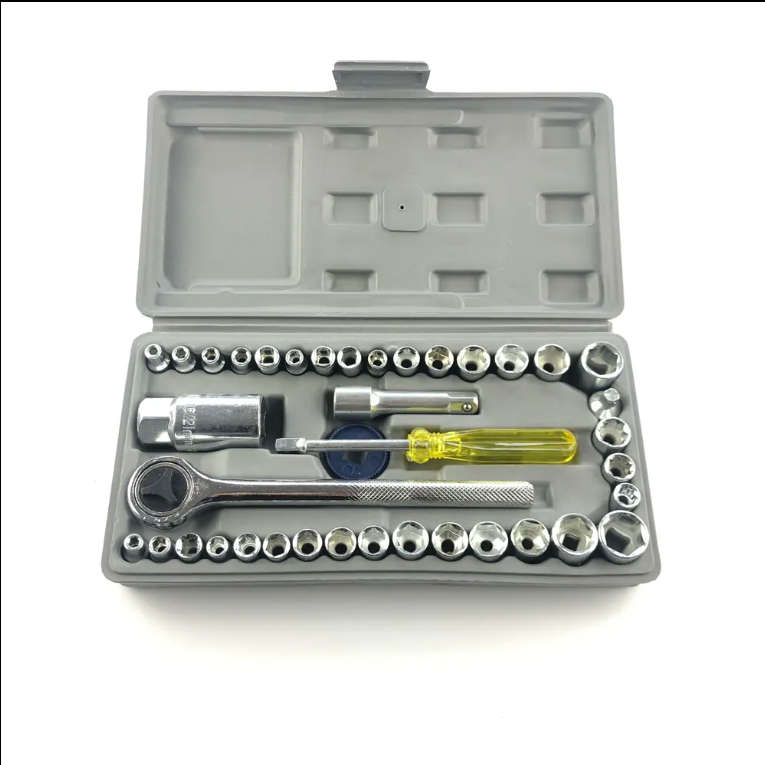 1/4" 3/8" sae and metric aiwa 40pcs combination socket wrench set
