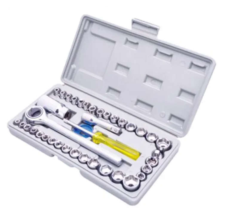 1/4" 3/8" sae and metric aiwa 40pcs combination socket wrench set