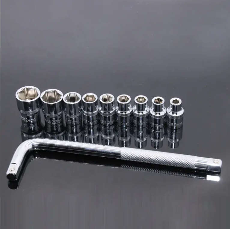 10 pcs socket set tools set with L wrench hand tools set for household and repair