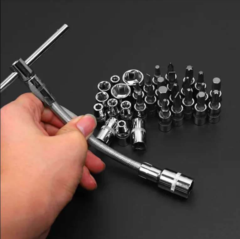 53 Pieces Socket and Bit Set Screwdriver Tool Socket Set 1/4" Socket Set